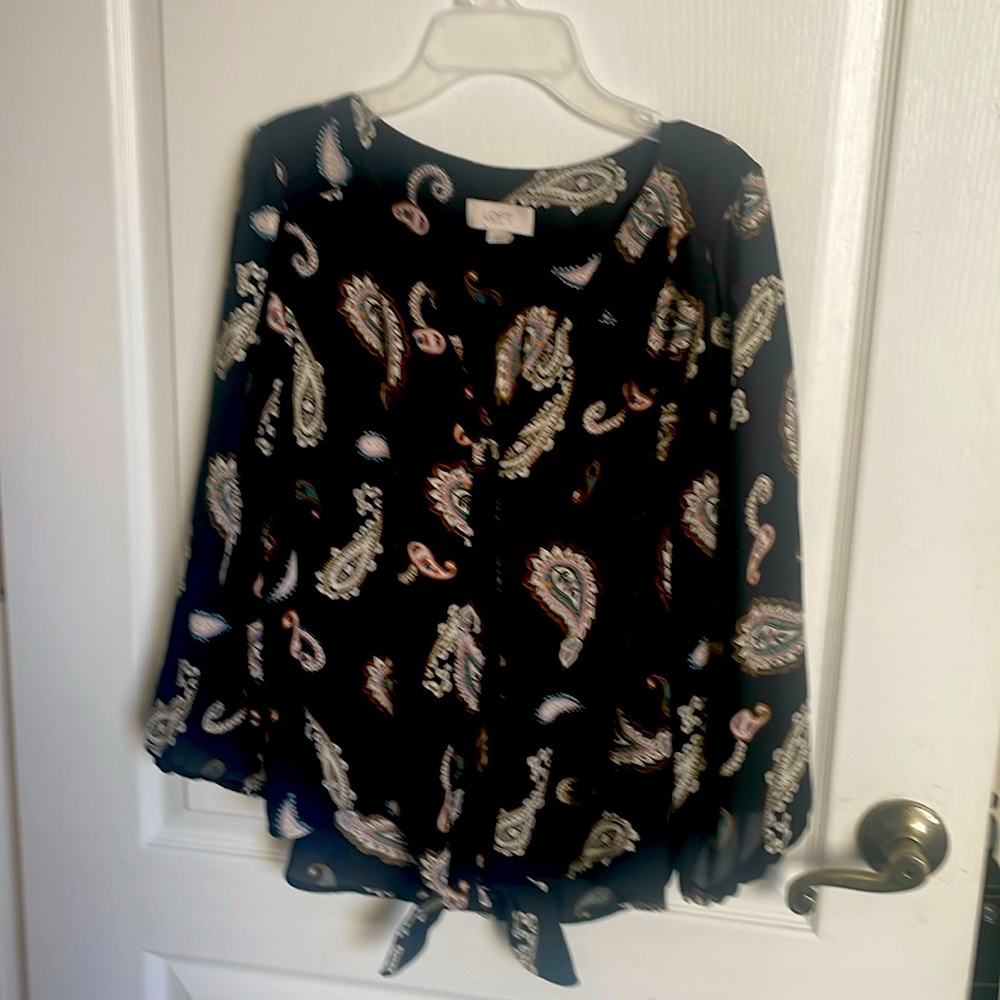 Loft black blouse with paisley pattern